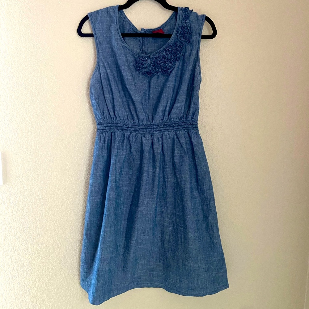 Merona denim dress with ruffle accent